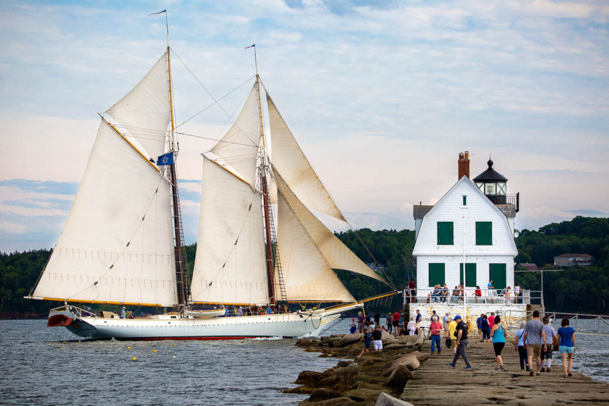 untitled-9567 The schooner Mary Day passing the Rockland Breakwater Lighthouse